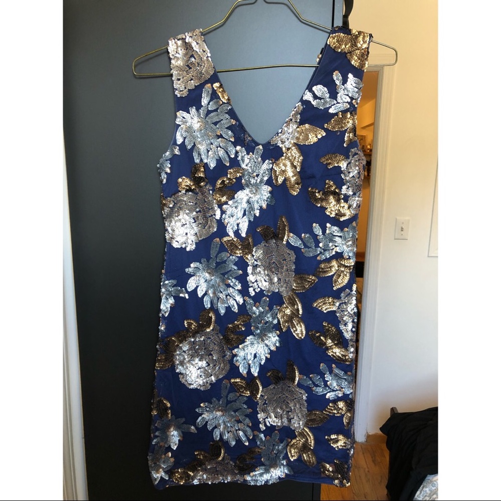 Boutique navy sequins dress
